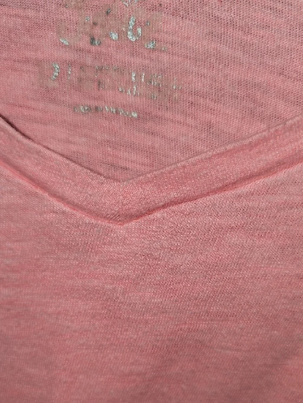 Justice Girls' Light Pink/Coral V-Neck Tee Size 12